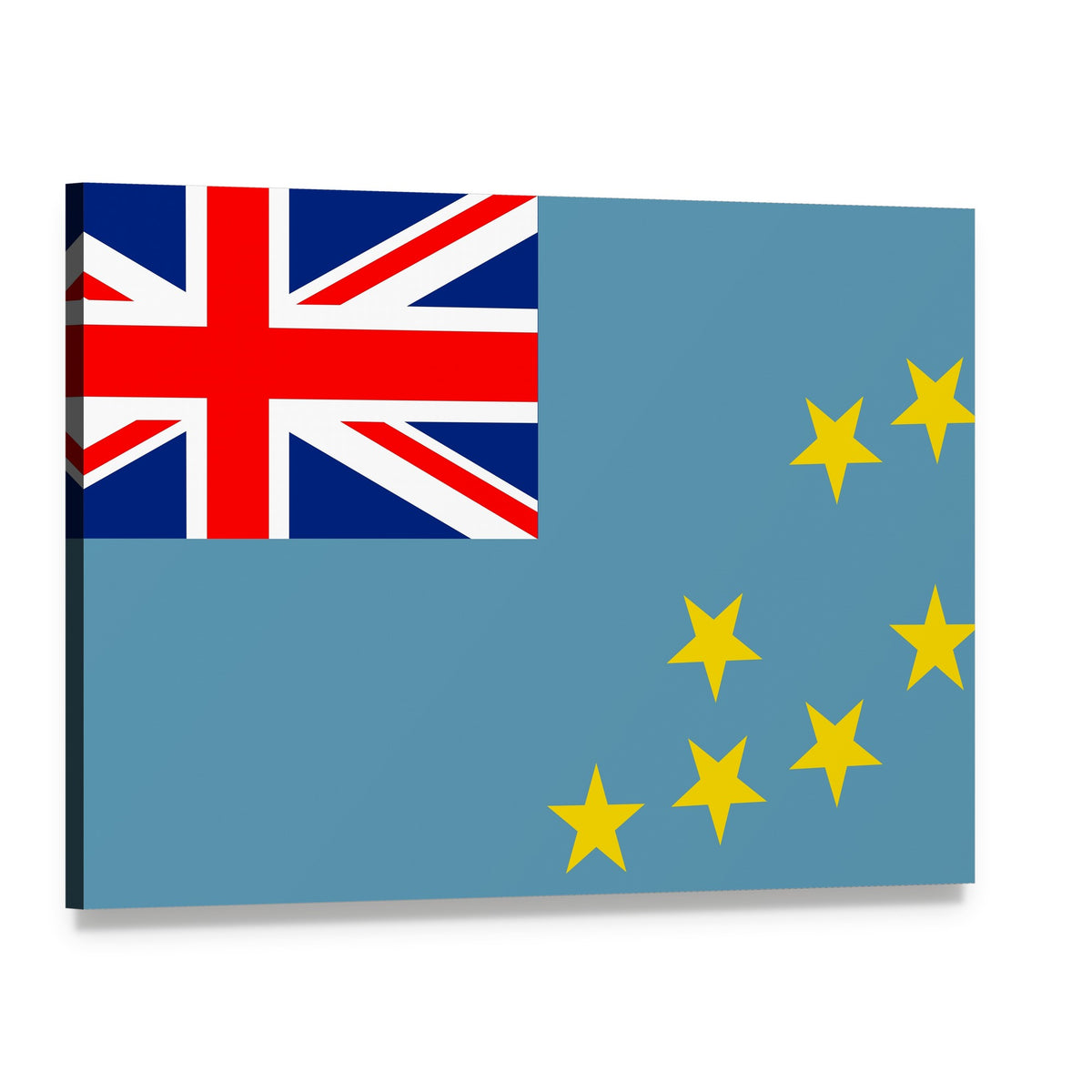 Tuvalu Flag with Union Jack and Stars Canvas Wall Art, single panel gallery wrapped canvas, angled product view