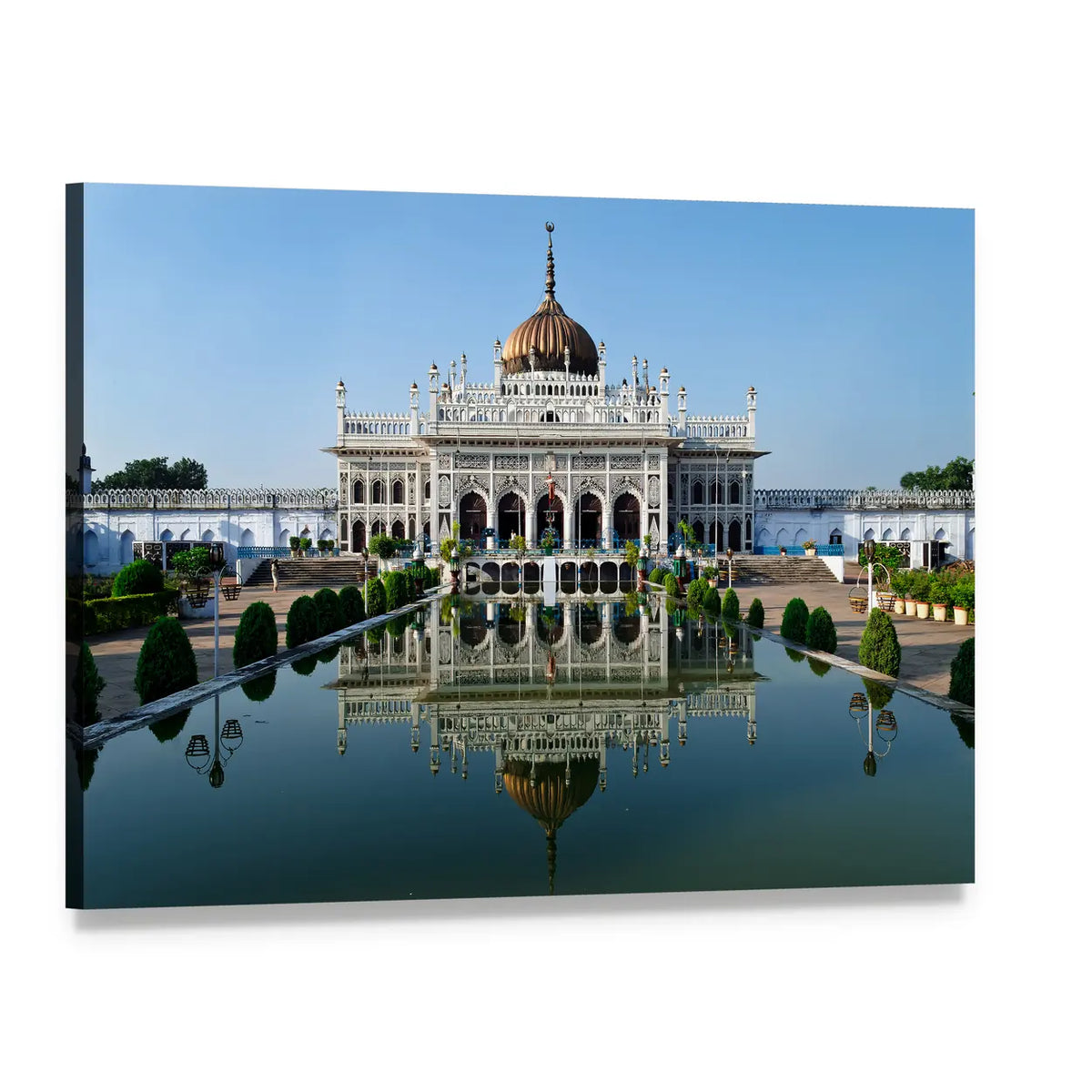 Chota Imambara in Lucknow Canvas Wall Art, single panel gallery wrapped canvas, angled product view