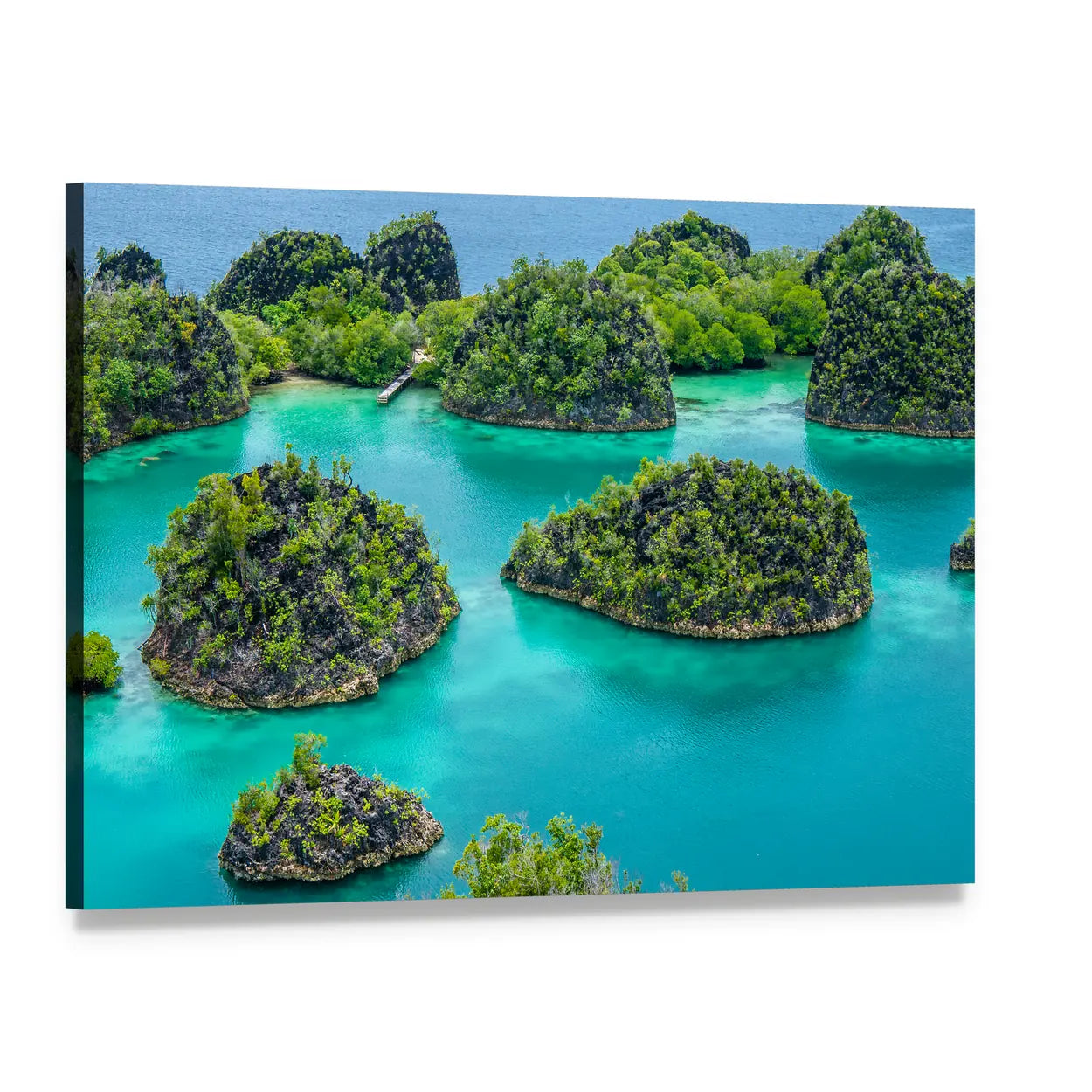 Painemo Island in Indonesia Canvas Wall Art, single panel gallery wrapped canvas, angled product view