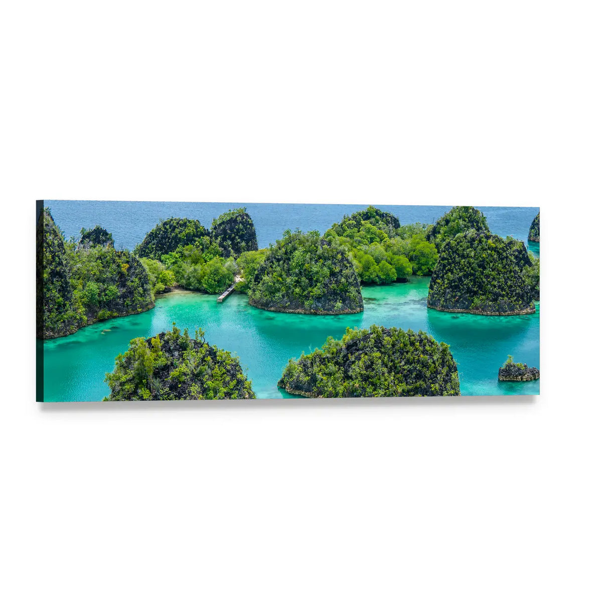 Painemo Island, Indonesia Panoramic Canvas Wall Art, single panel gallery wrapped canvas, angled product view