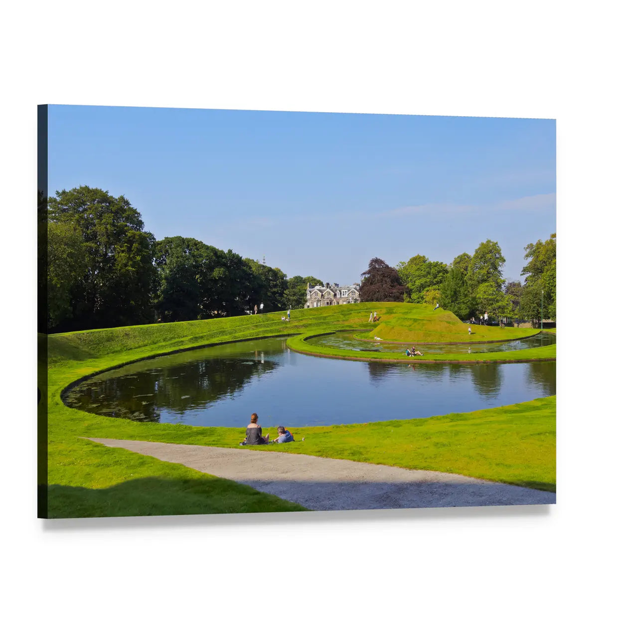 Scottish National Gallery Garden Canvas Wall Art, single panel gallery wrapped canvas, angled product view