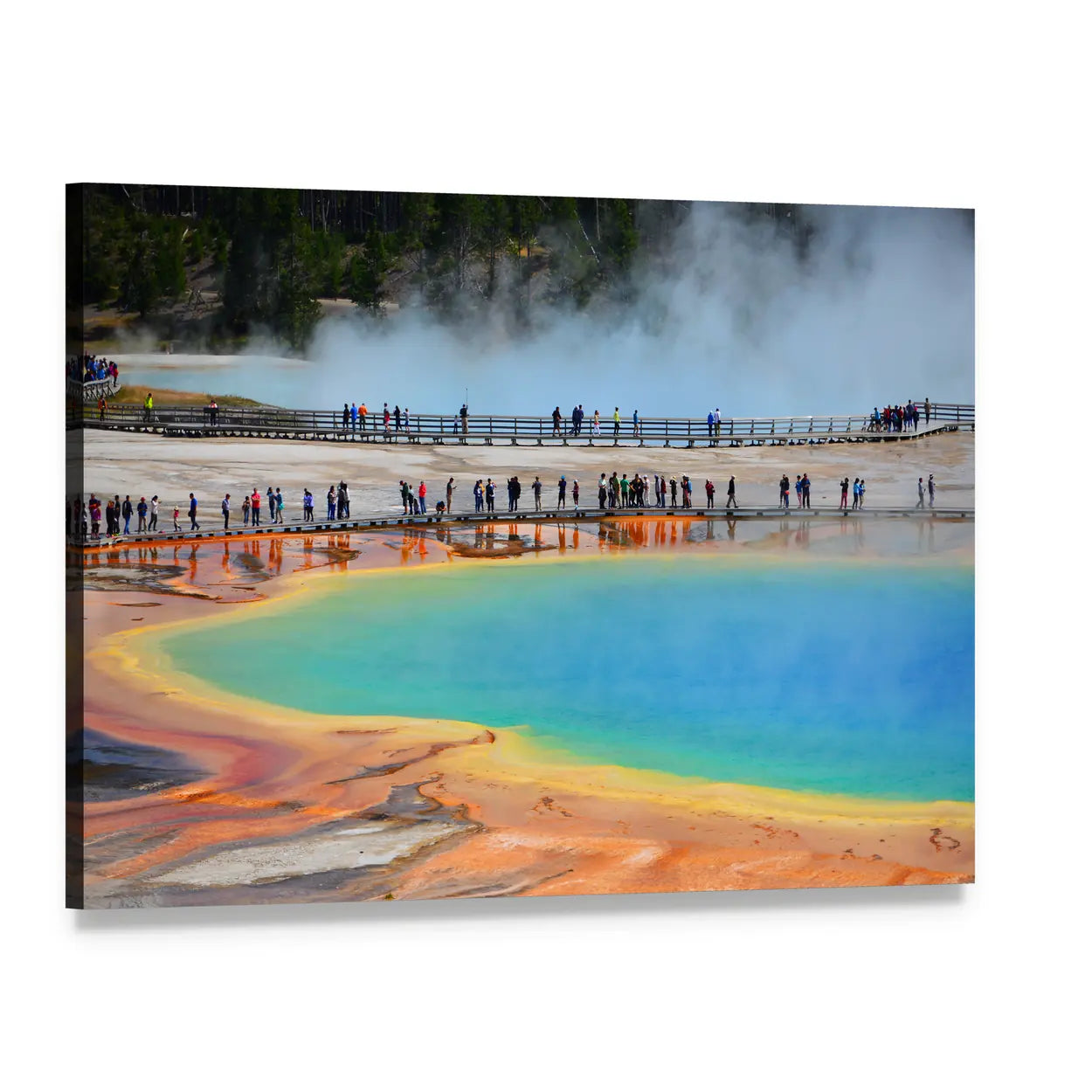 Grand Prismatic Spring, Yellowstone National Park Canvas Wall Art, single panel gallery wrapped canvas, angled product view
