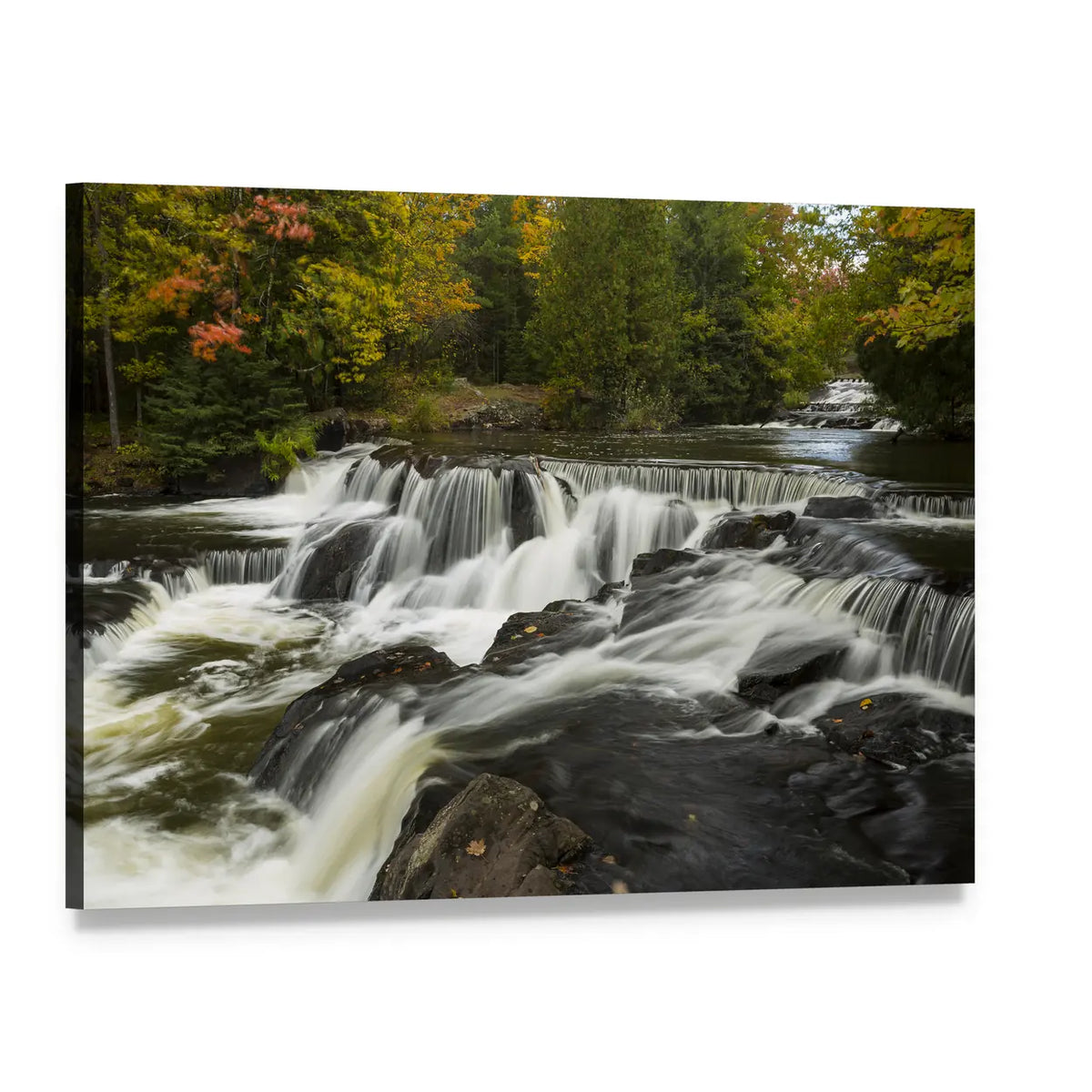 Bond Upper Falls Waterfall Canvas Wall Art, single panel gallery wrapped canvas, angled product view