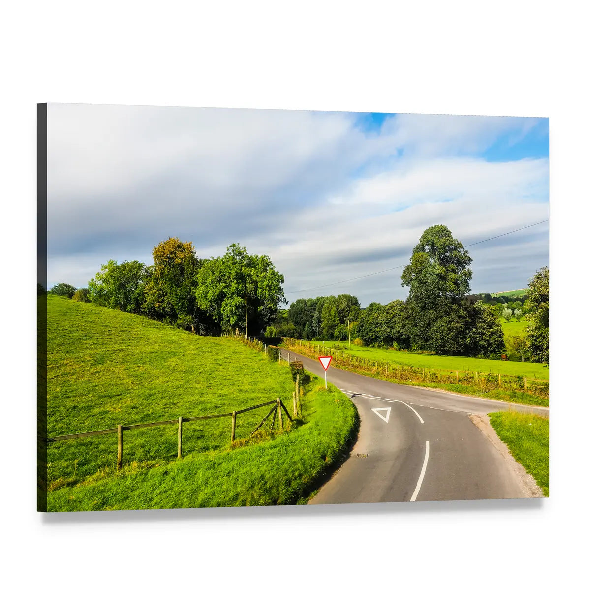English Country Panorama Around Salisbury Canvas Wall Art, single panel gallery wrapped canvas, angled product view