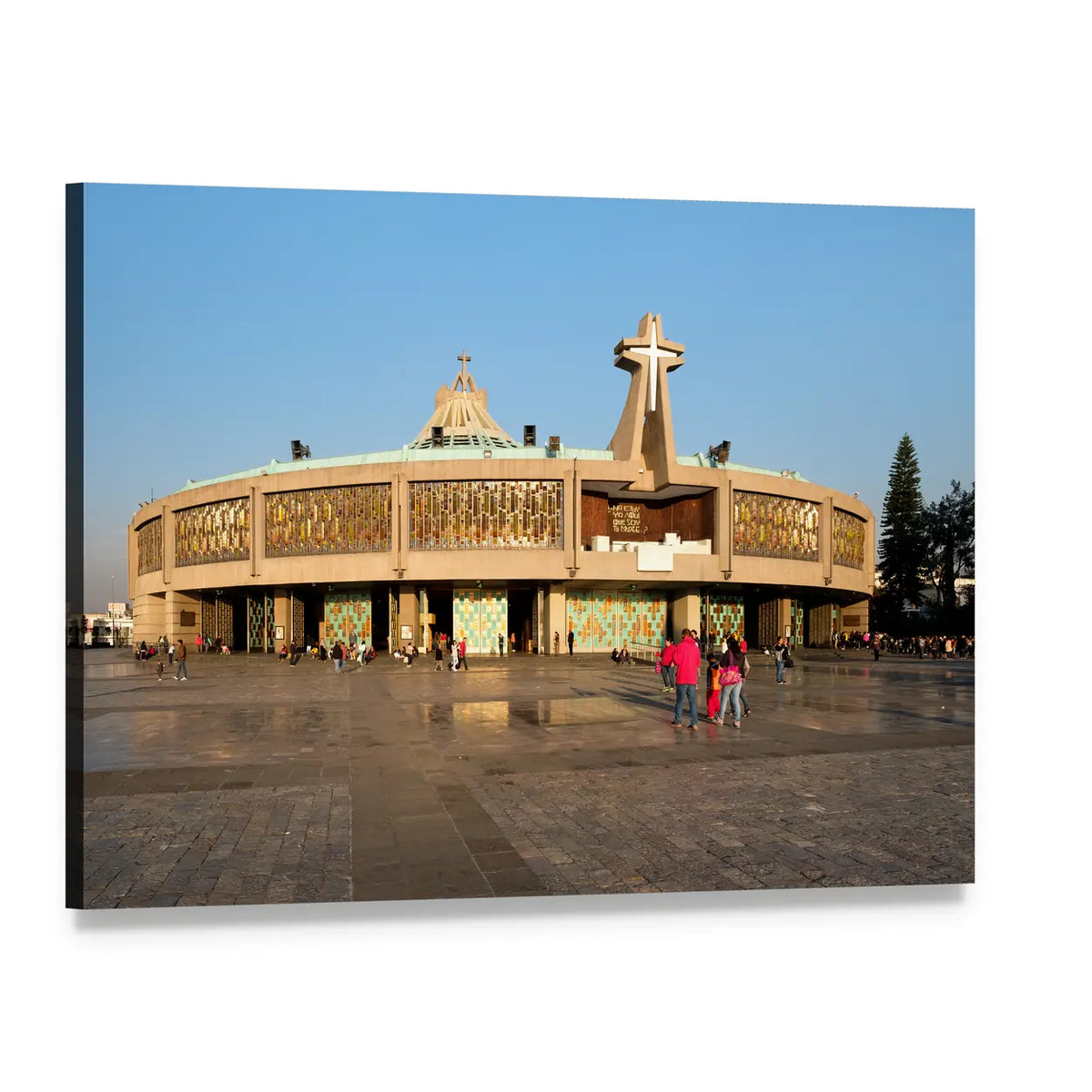 Basilica of Our Lady of Guadalupe Canvas Wall Art, single panel gallery wrapped canvas, angled product view