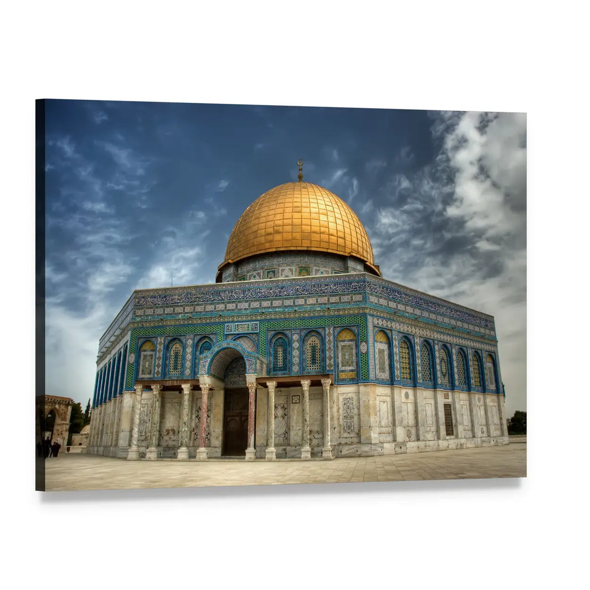 Al Aqsa Mosque in Jerusalem Canvas Wall Art, single panel gallery wrapped canvas, angled product view