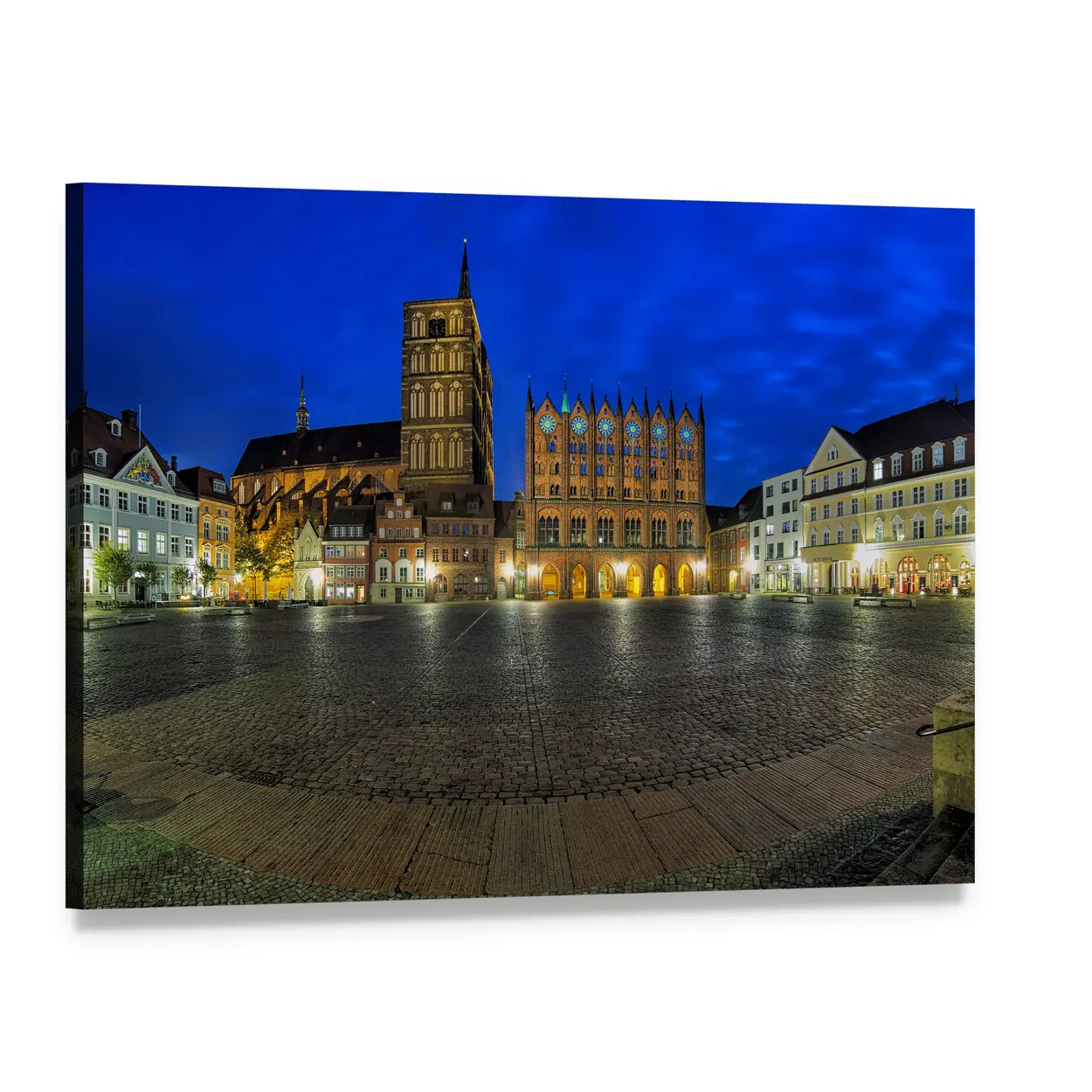 Old Market Square at Twilight Canvas Wall Art, single panel gallery wrapped canvas, angled product view