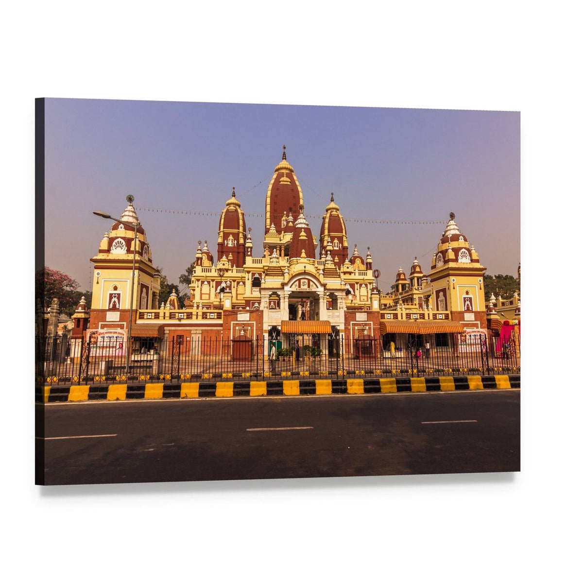 Laxminarayan Temple Artwork Canvas Wall Art, single panel gallery wrapped canvas, angled product view