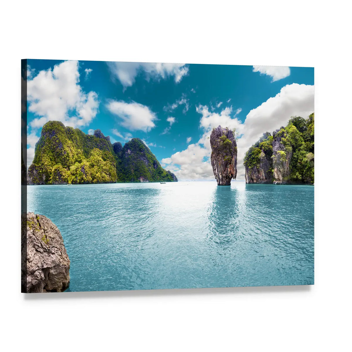 Thailand Sea And Phuket Island Canvas Wall Art, single panel gallery wrapped canvas, angled product view