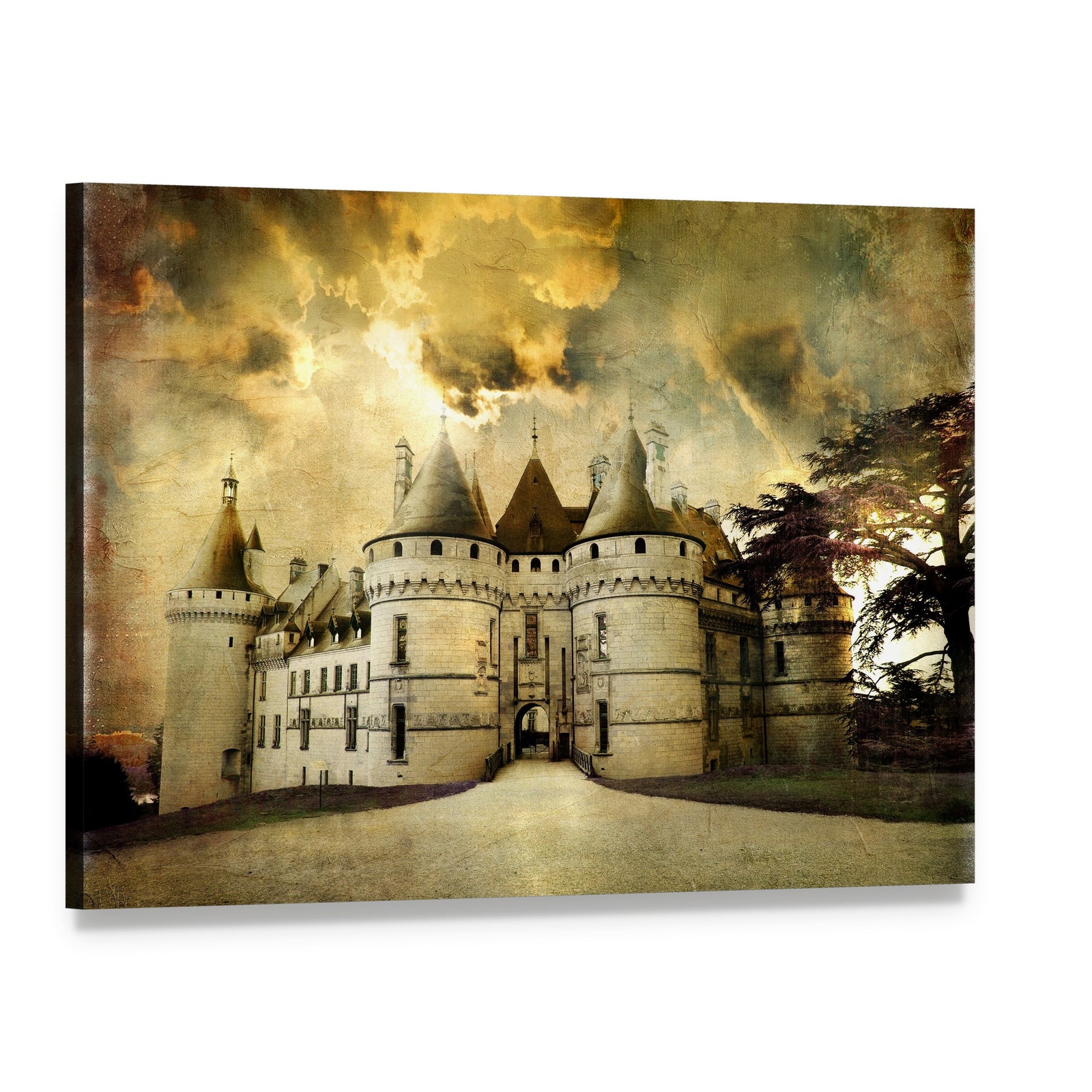 Chaumont Castle Canvas Wall Art, single panel gallery wrapped canvas, angled product view