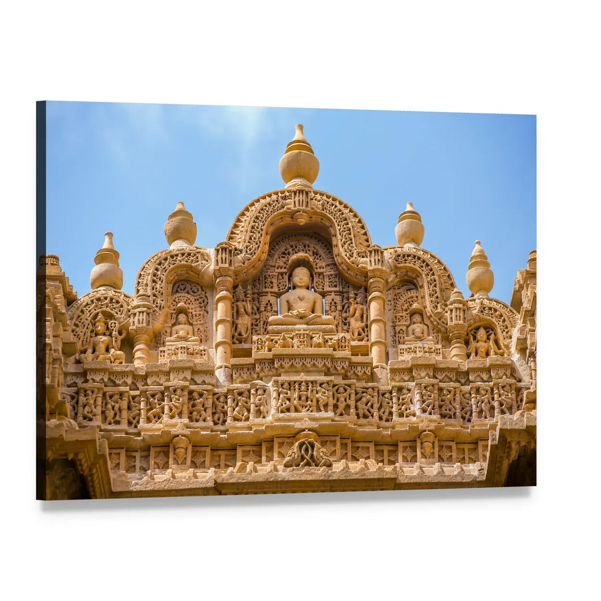 Jain Temple in Jaisalmer Canvas Wall Art, single panel gallery wrapped canvas, angled product view