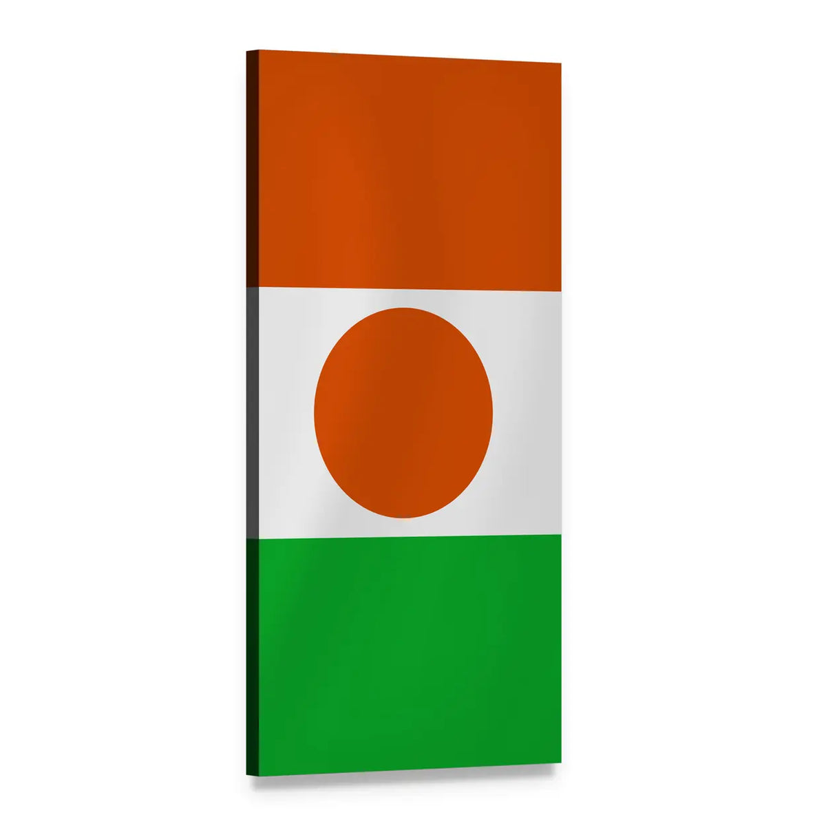 Niger Waving Flag Vertical Canvas Wall Art, 1 panel 1 Vertical layout gallery wrapped canvas set, angled product view