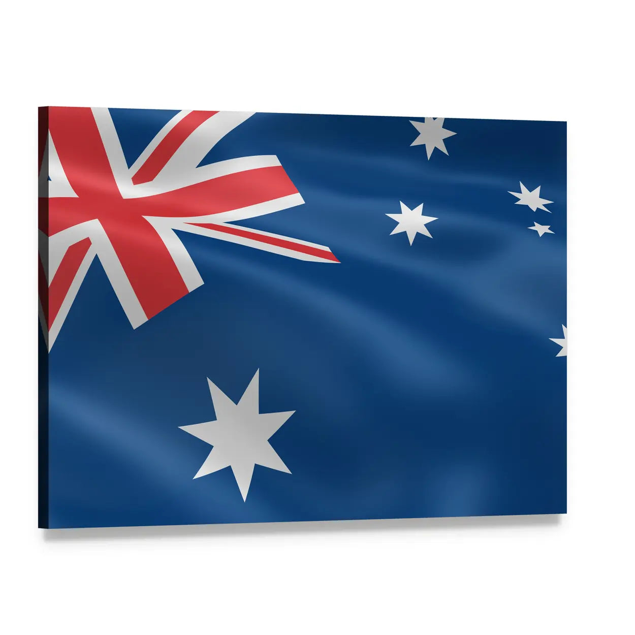 Australian Flag with Southern Cross Canvas Wall Art, single panel gallery wrapped canvas, angled product view