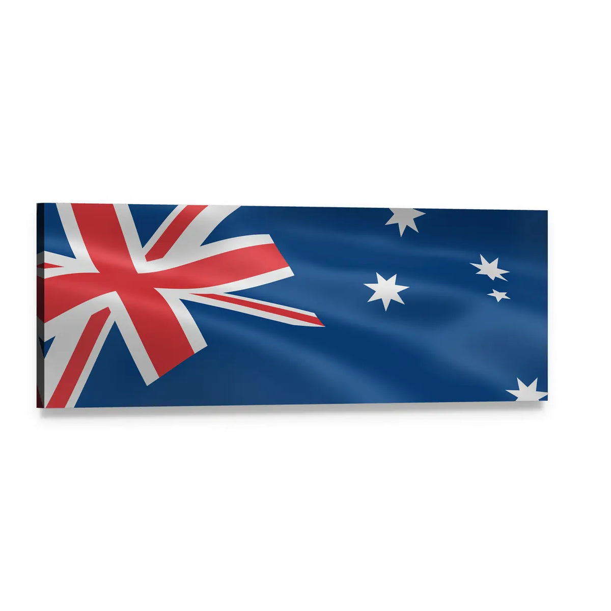 Rippled Australian Flag Close-up Panoramic Canvas Wall Art, single panel gallery wrapped canvas, angled product view