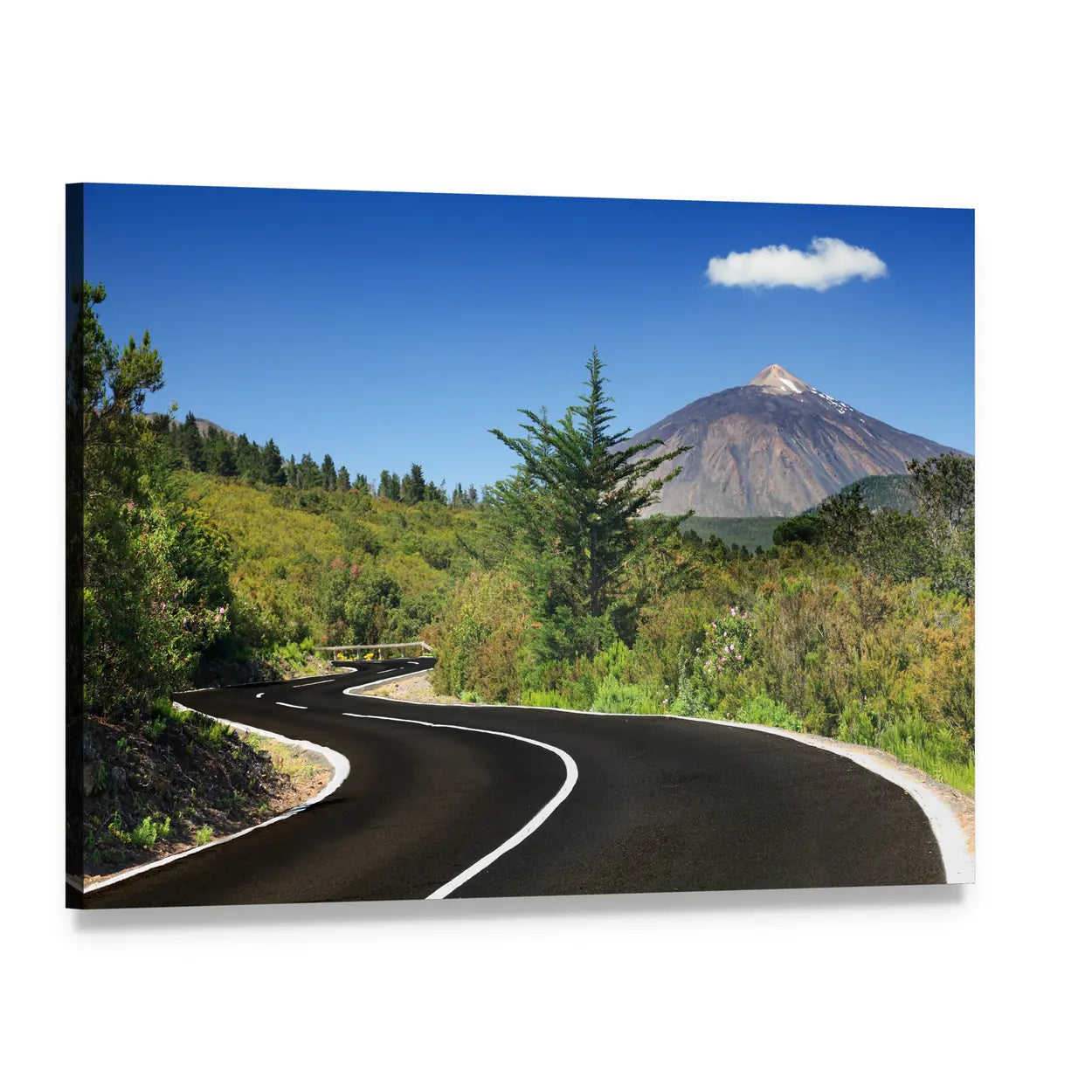 Winding Mountain Road Canvas Wall Art, single panel gallery wrapped canvas, angled product view