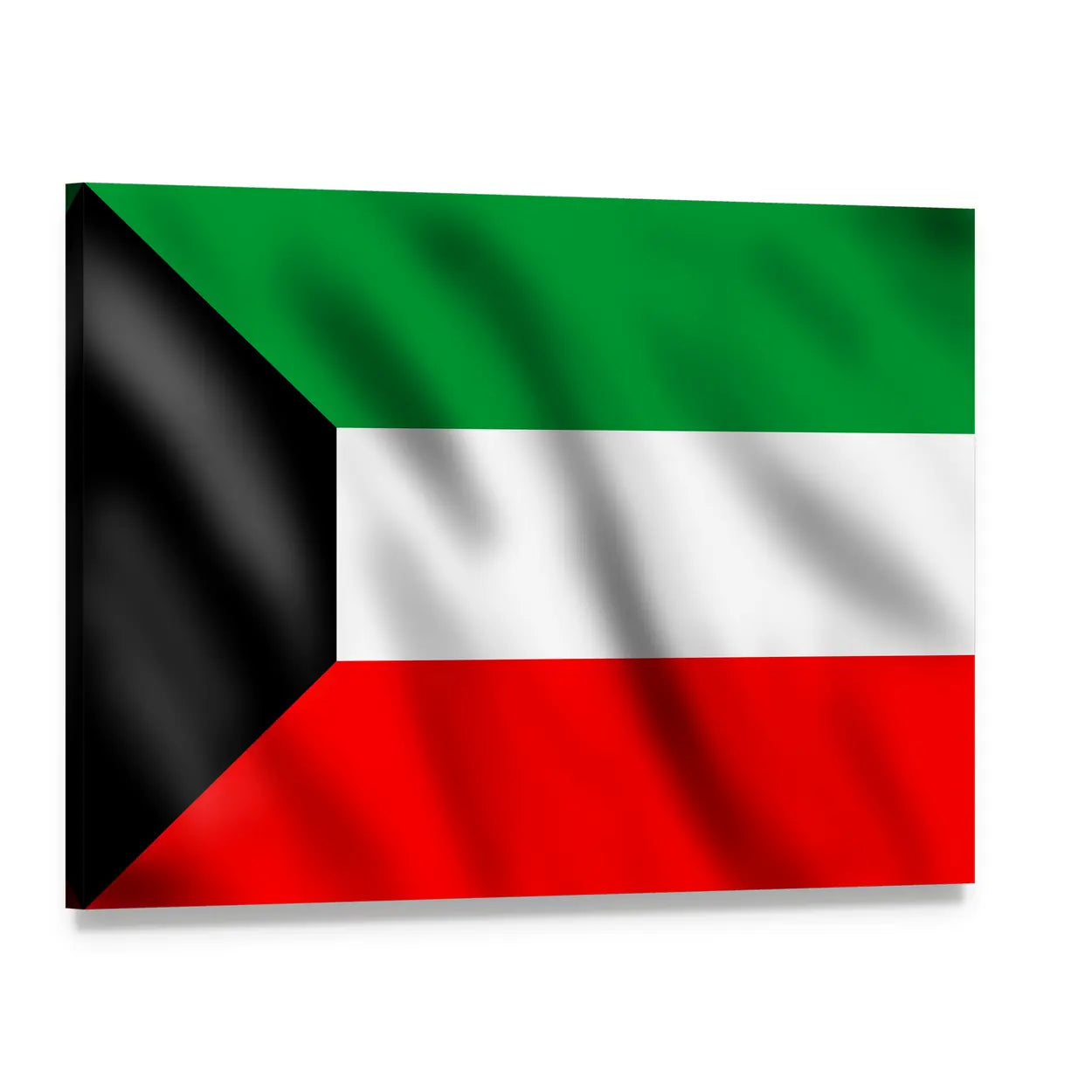Flag of Kuwait Canvas Wall Art, single panel gallery wrapped canvas, angled product view
