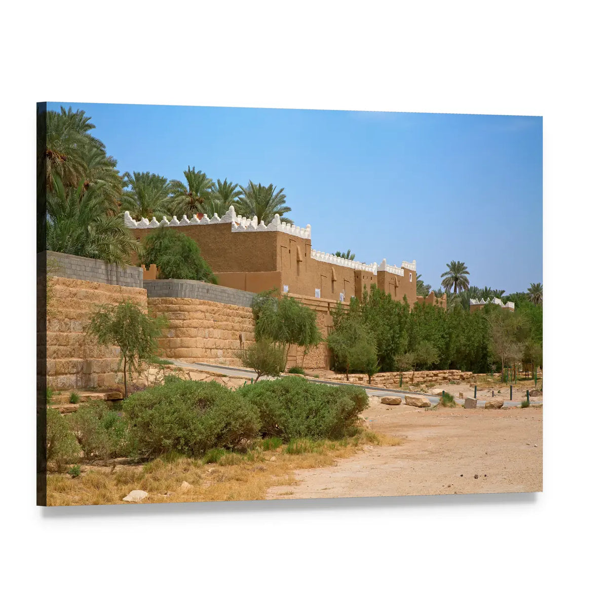 Old City Streets of Diriyah Canvas Wall Art, single panel gallery wrapped canvas, angled product view