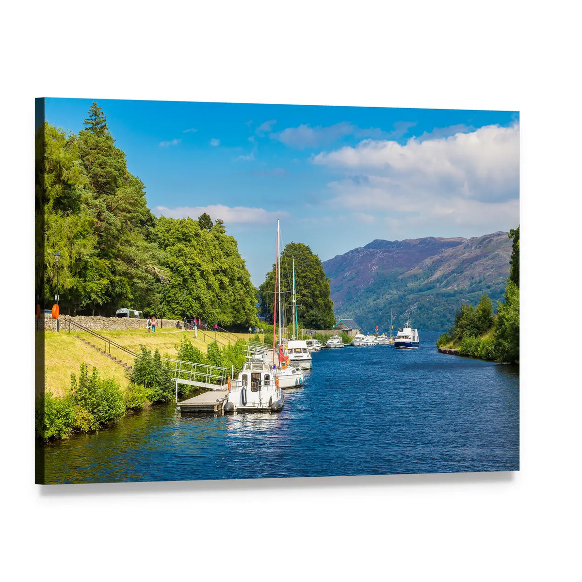 Loch Ness Lake View Canvas Wall Art, single panel gallery wrapped canvas, angled product view