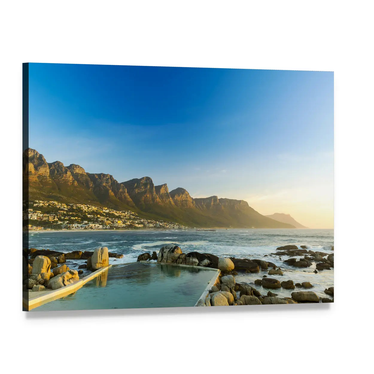 Twelve Apostles at Sunset, South Africa Canvas Wall Art, single panel gallery wrapped canvas, angled product view
