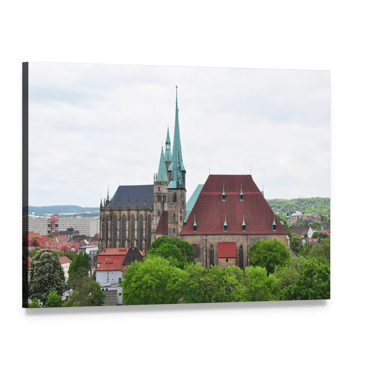 Church of Saint Severus Canvas Wall Art, single panel gallery wrapped canvas, angled product view