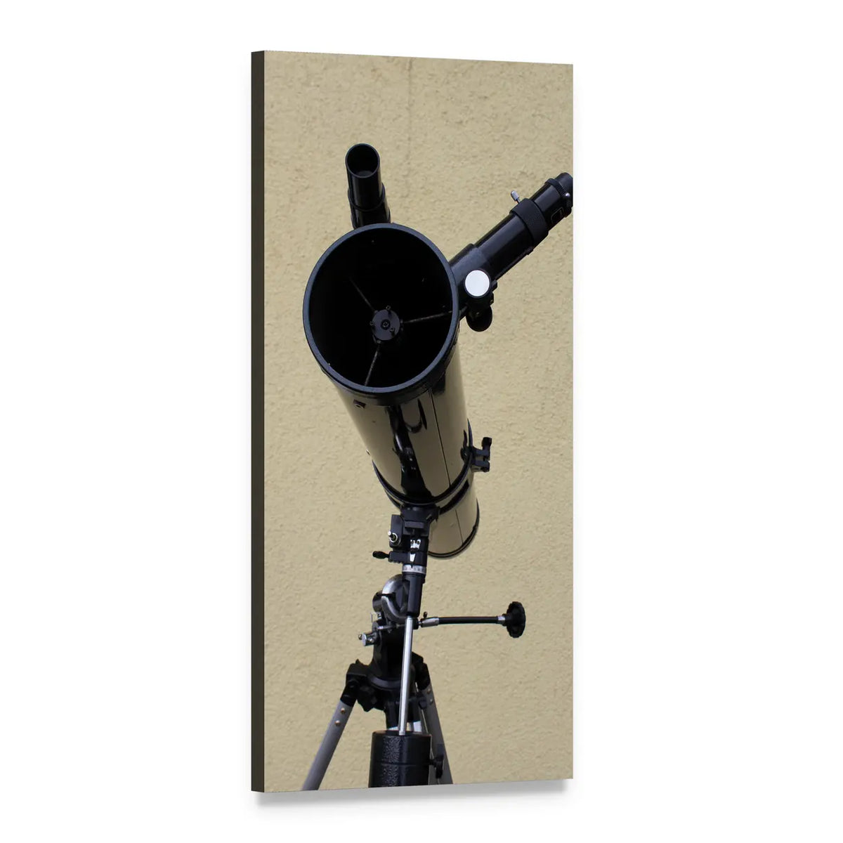 Telescope Close-up with Tripod Vertical Canvas Wall Art, 1 panel 1 Vertical layout gallery wrapped canvas set, angled product view