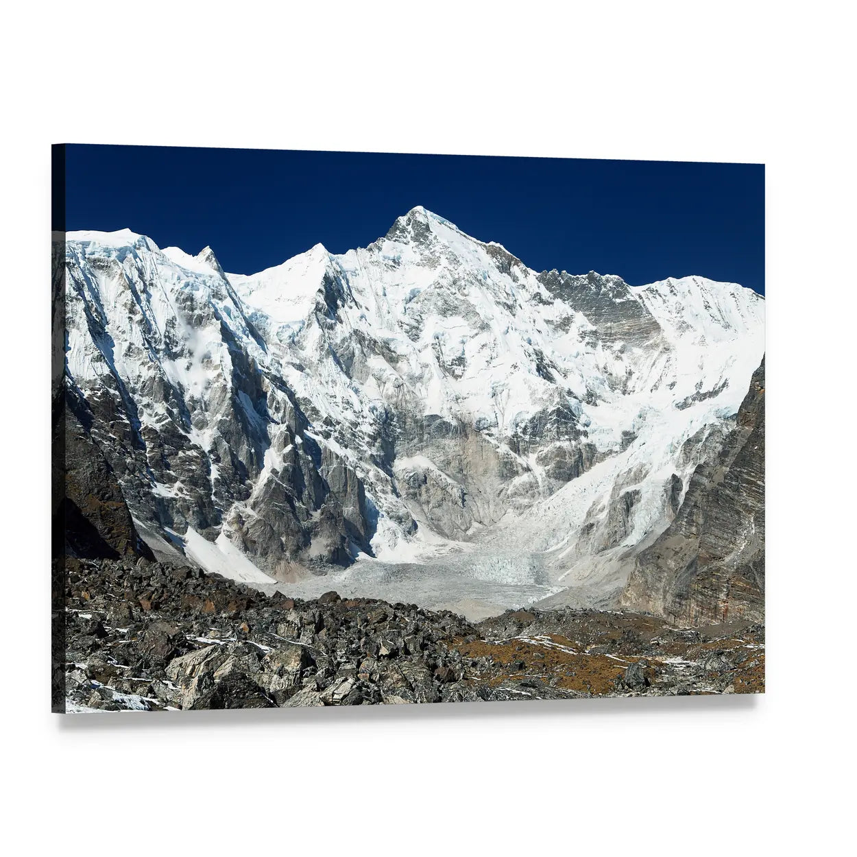 Mount Cho Oyu Alpine Valley View Canvas Wall Art, single panel gallery wrapped canvas, angled product view