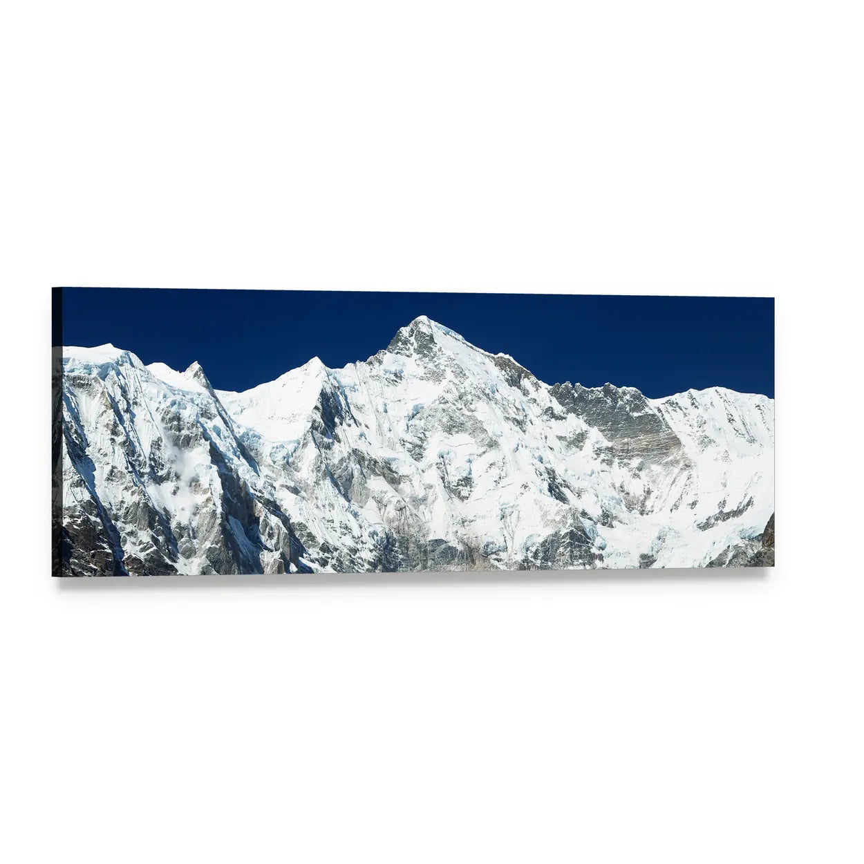 Mount Cho Oyu in Khumbu Valley Panoramic Canvas Wall Art, single panel gallery wrapped canvas, angled product view