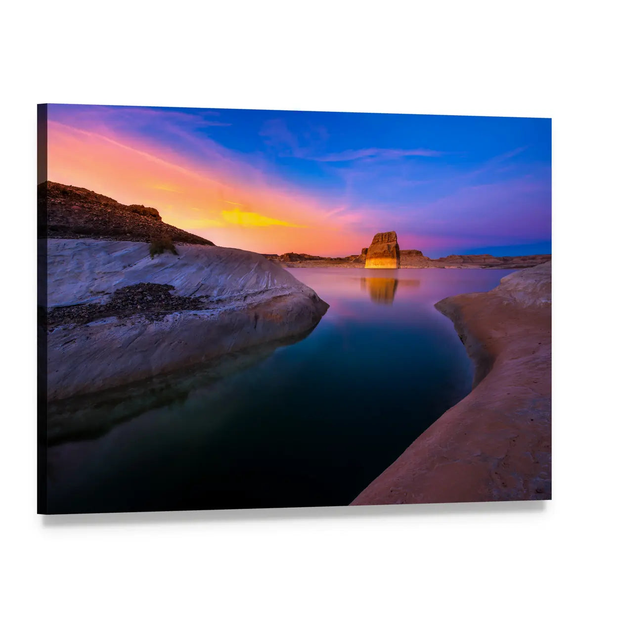 Sunset Over Lake Powell Canvas Wall Art, single panel gallery wrapped canvas, angled product view