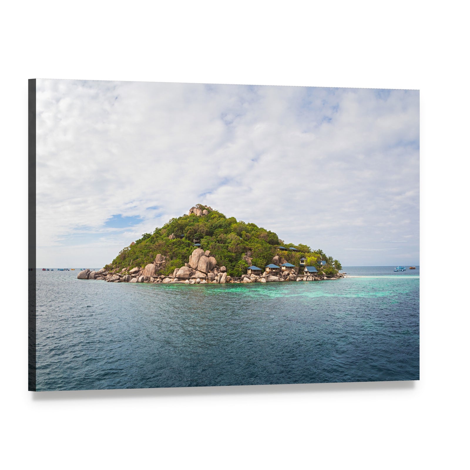 Koh Nang Yuan Island Scene Canvas Wall Art, single panel gallery wrapped canvas, angled product view