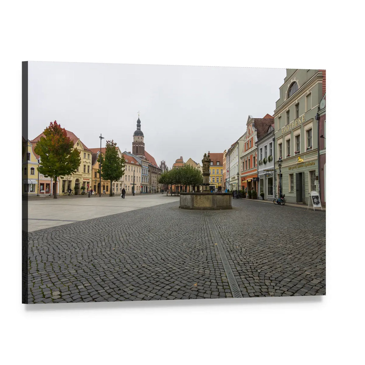 Historic Alt Market Square with Fountain Canvas Wall Art, single panel gallery wrapped canvas, angled product view