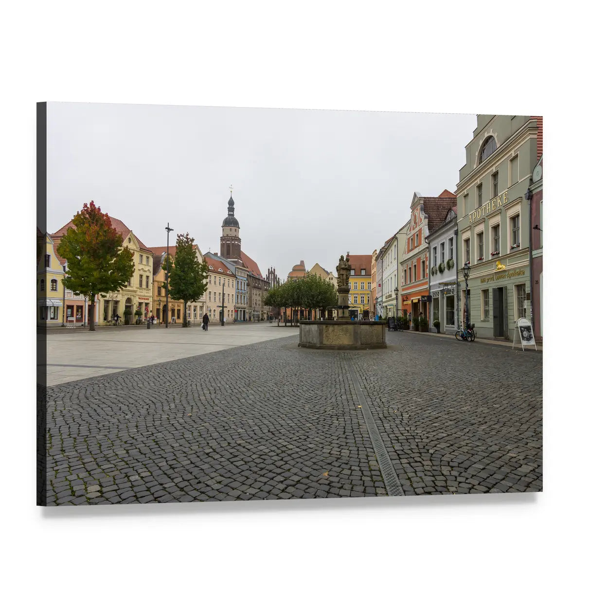 Historic Alt Market Square with Fountain Canvas Wall Art, single panel gallery wrapped canvas, angled product view