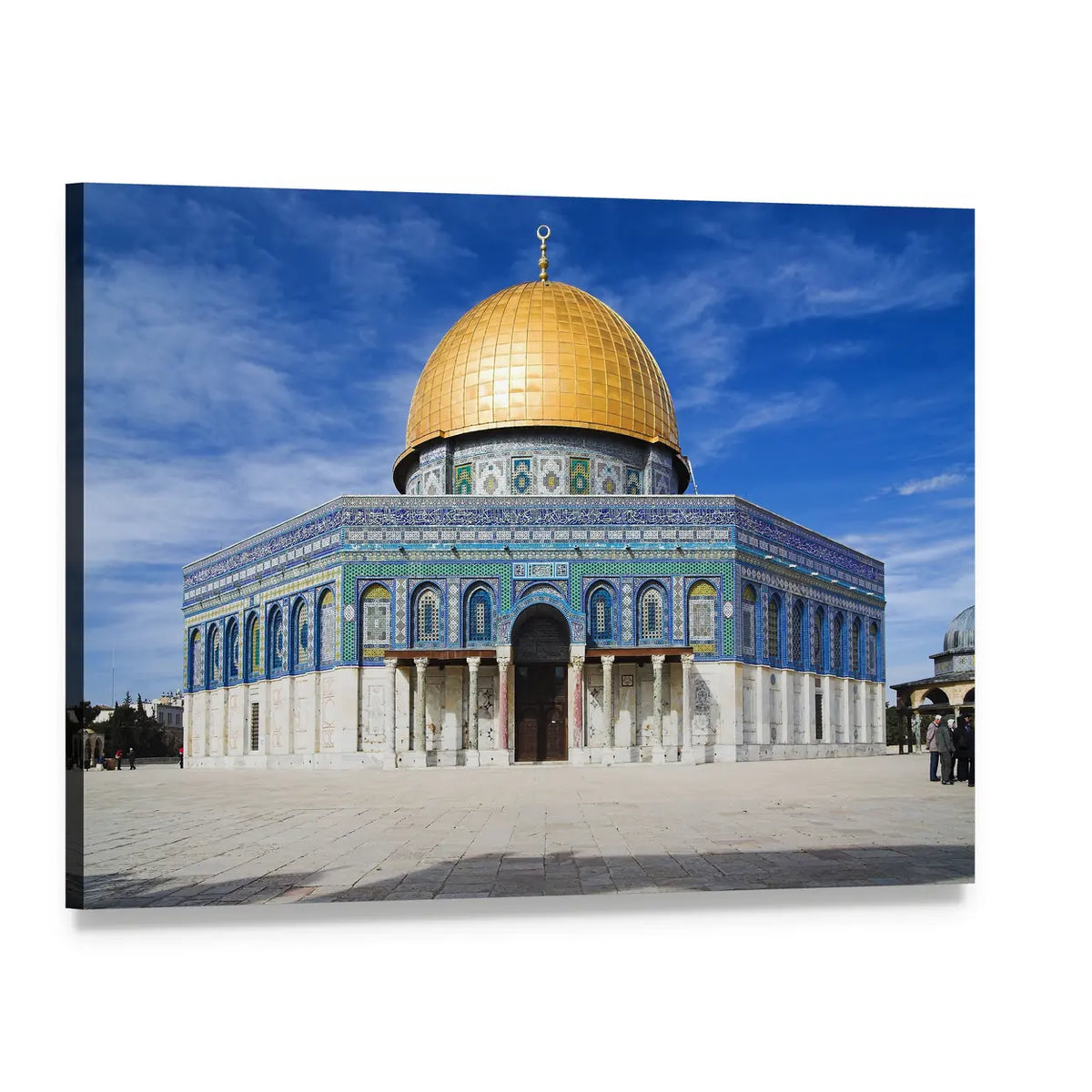 Al Aqsa Mosque Golden Dome, Jerusalem Canvas Wall Art, single panel gallery wrapped canvas, angled product view