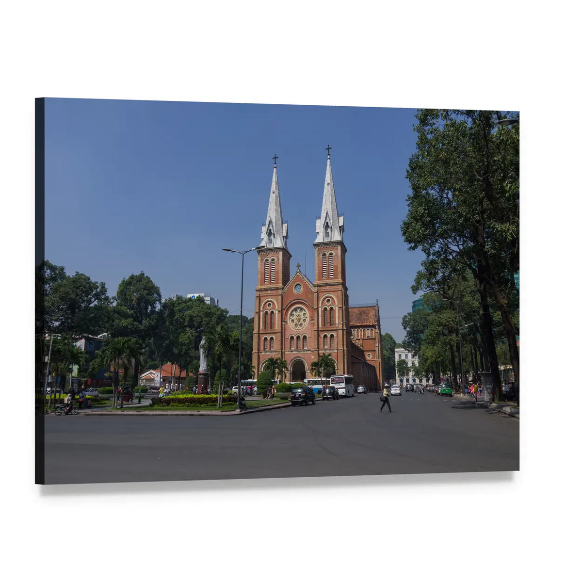 Saigon Notre-dame Cathedral Basilica Canvas Wall Art, single panel gallery wrapped canvas, angled product view