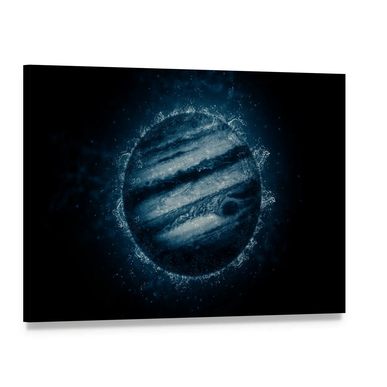 Jupiter with Cosmic Ring Canvas Wall Art, single panel gallery wrapped canvas, angled product view