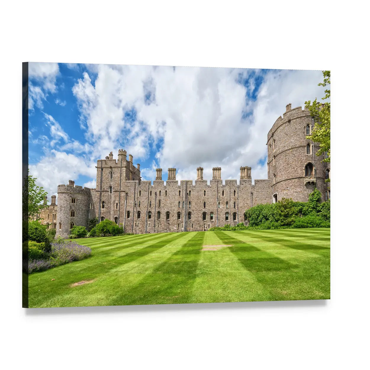 Summer View of Windsor Castle Canvas Wall Art, single panel gallery wrapped canvas, angled product view