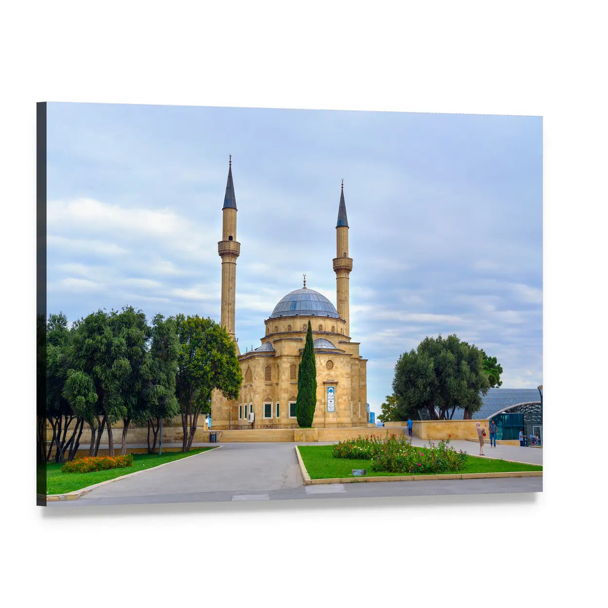 Mosque of Martyrs Canvas Wall Art, single panel gallery wrapped canvas, angled product view