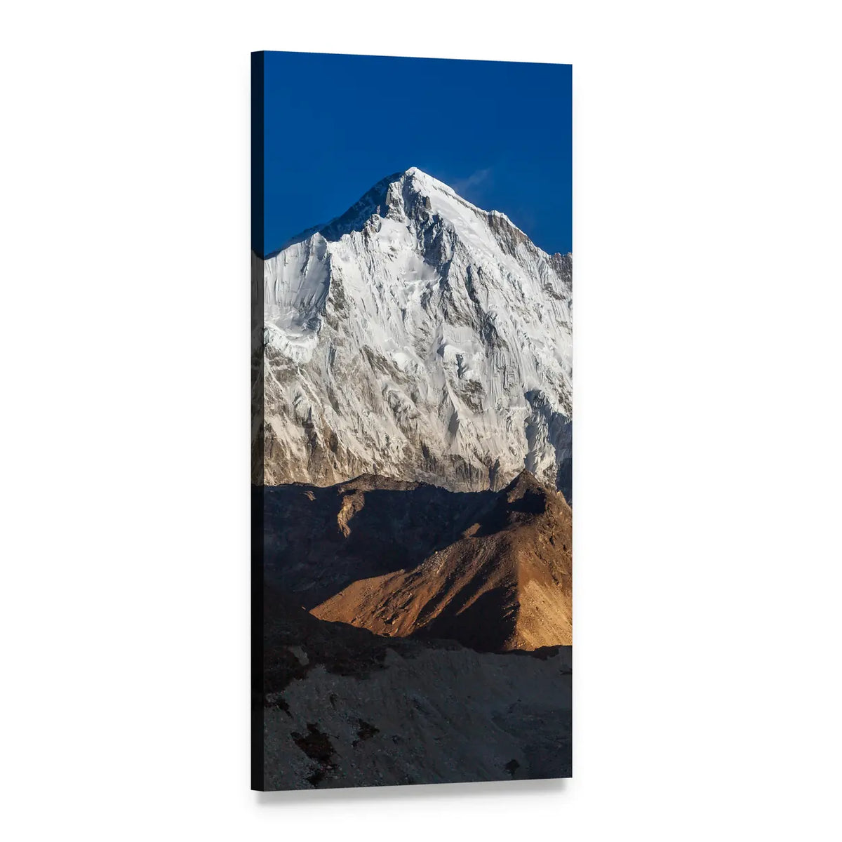 Cho Oyu Mountain Peak in Nepal Vertical Canvas Wall Art, 1 panel 1 Vertical layout gallery wrapped canvas set, angled product view