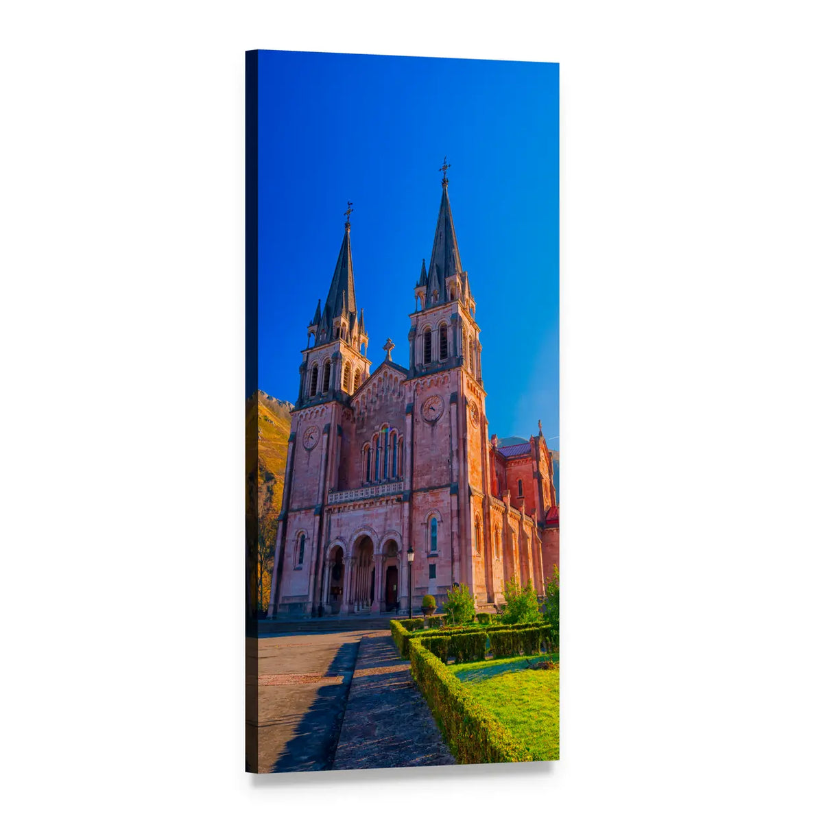 Sanctuary of Covadonga Cathedral Vertical Canvas Wall Art, 1 panel 1 Vertical layout gallery wrapped canvas set, angled product view