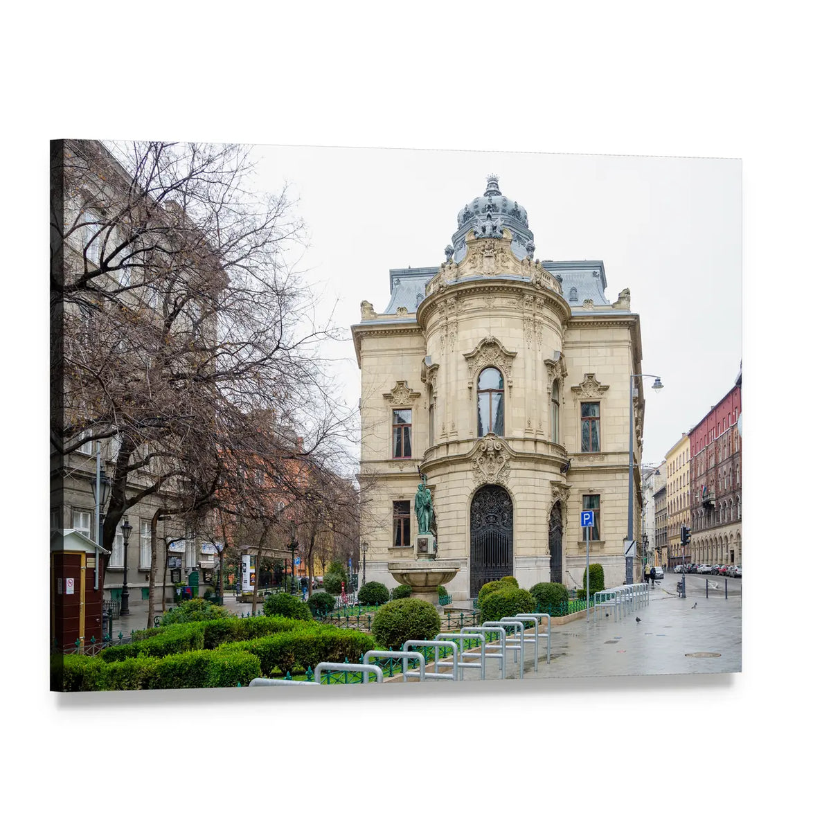 Metropolitan Ervin Szabo Building Canvas Wall Art, single panel gallery wrapped canvas, angled product view