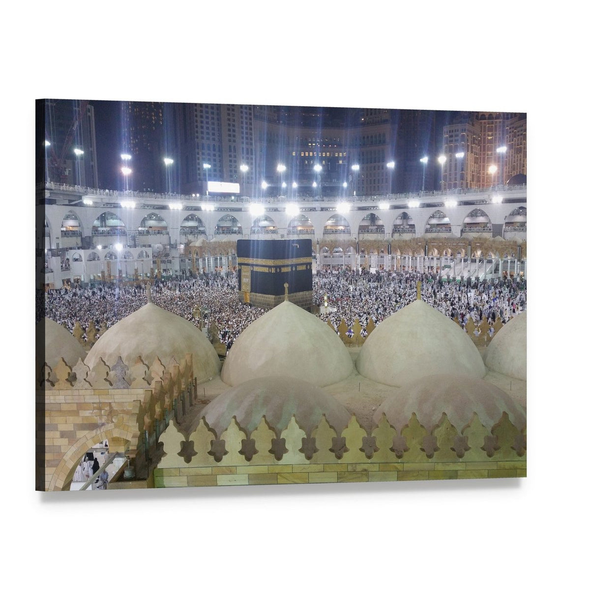 Haram Mosque in Mecca Canvas Wall Art, single panel gallery wrapped canvas, angled product view