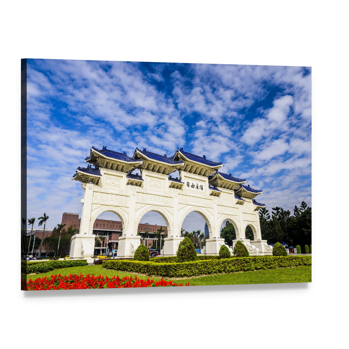 Taiwan Democracy Memorial Hall Canvas Wall Art, single panel gallery wrapped canvas, angled product view