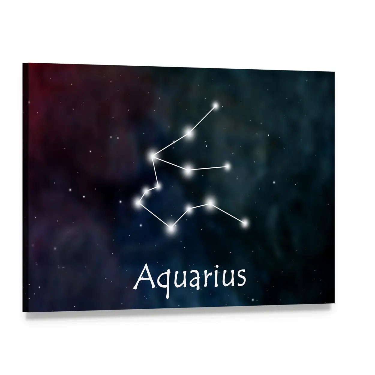 Aquarius Constellation Canvas Wall Art, single panel gallery wrapped canvas, angled product view