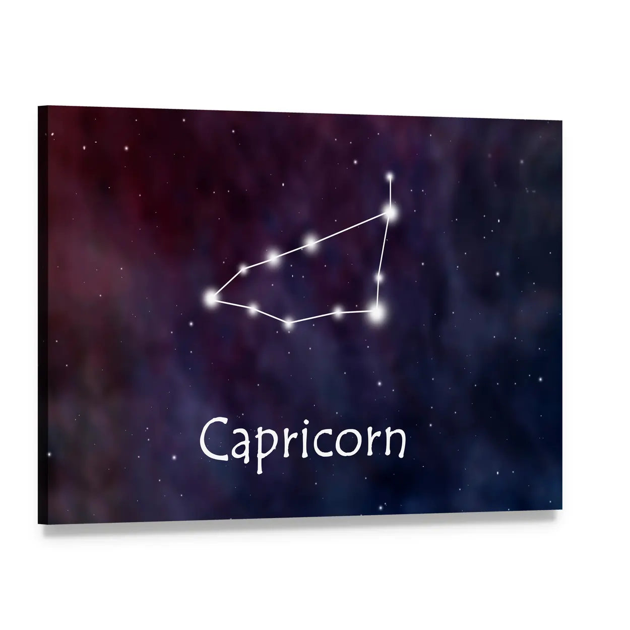 Capricorn Constellation Canvas Wall Art, single panel gallery wrapped canvas, angled product view