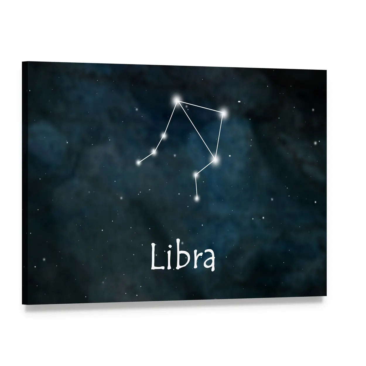 Libra Constellation Artwork Canvas Wall Art, single panel gallery wrapped canvas, angled product view