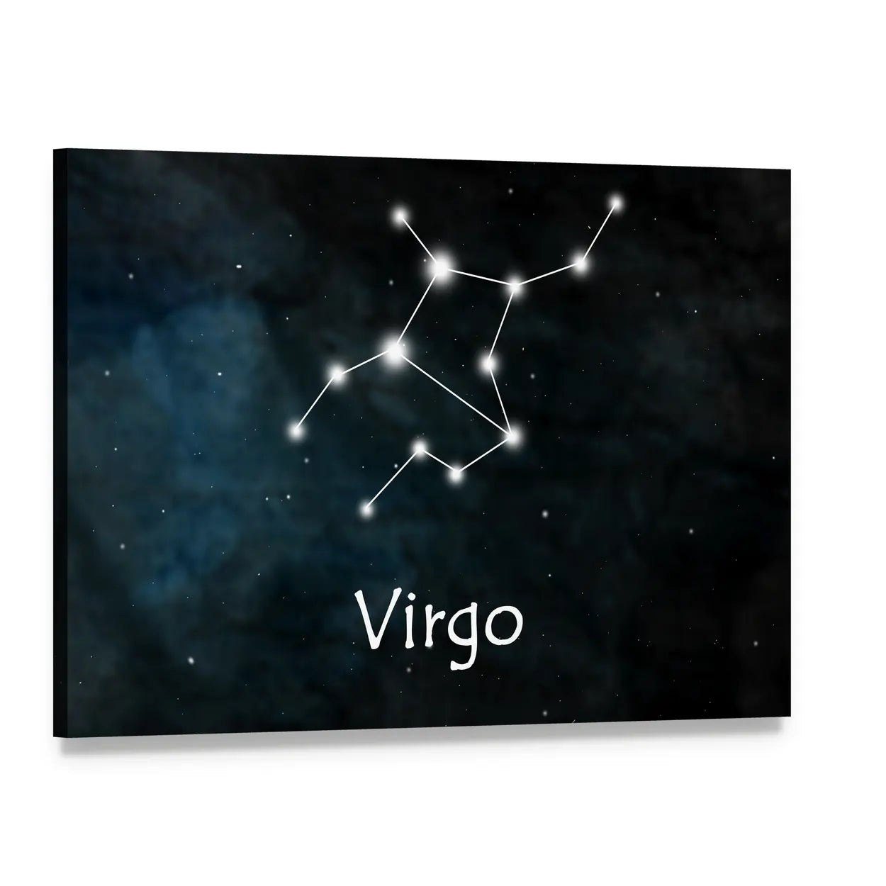 Virgo Constellation Canvas Wall Art, single panel gallery wrapped canvas, angled product view