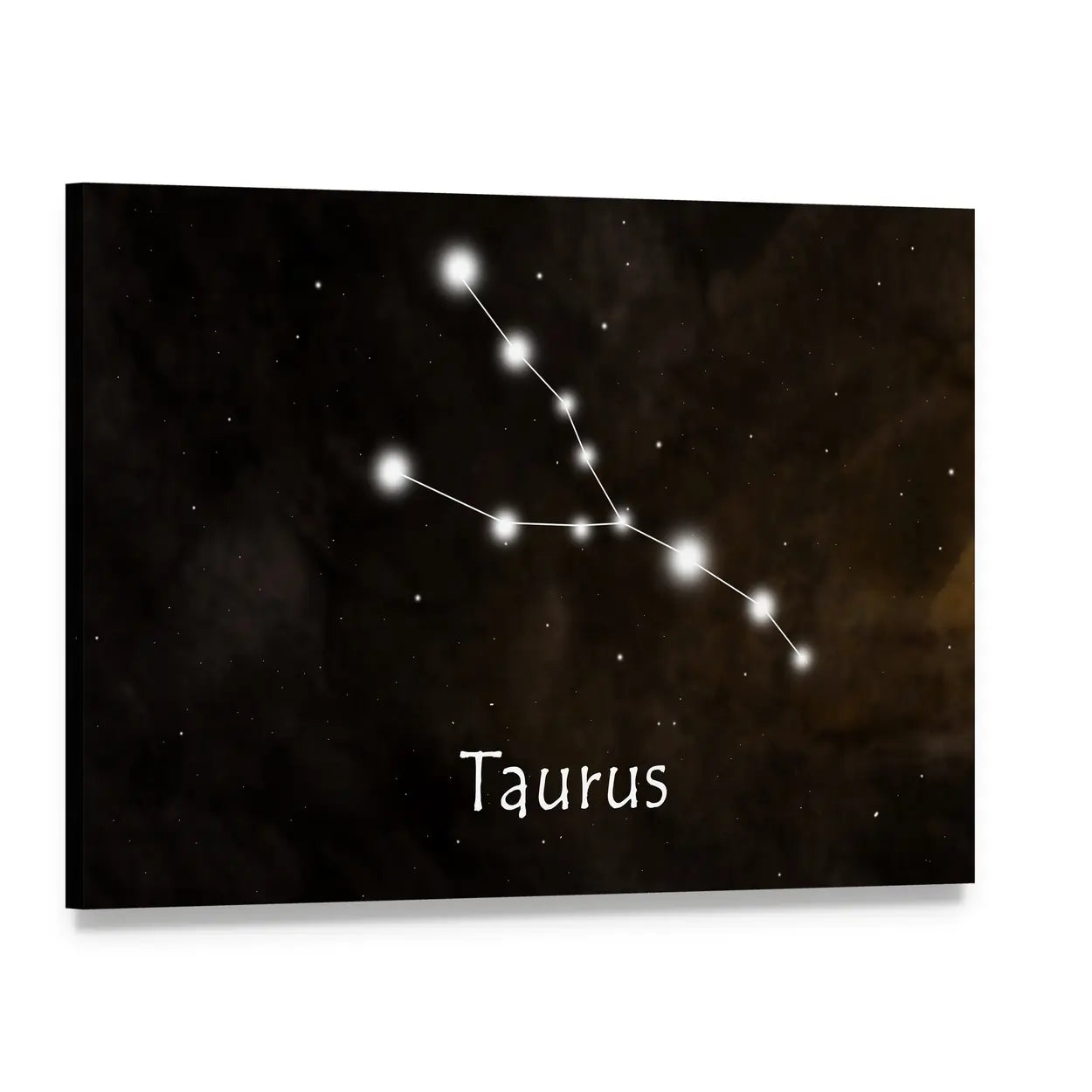 Taurus Constellation Star Map Canvas Wall Art, single panel gallery wrapped canvas, angled product view