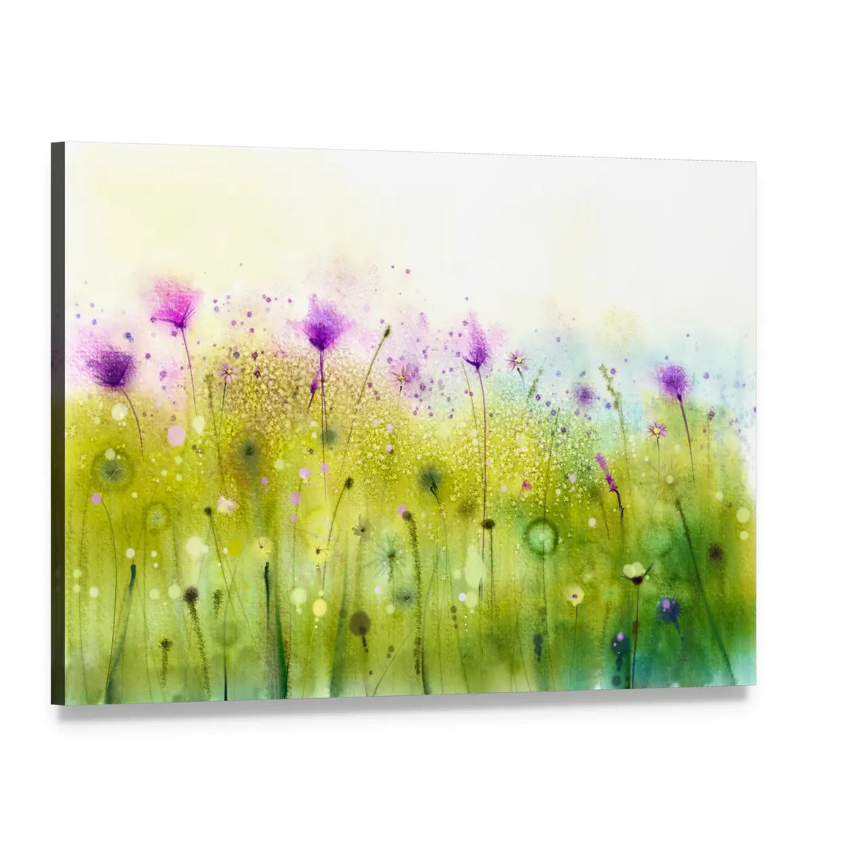 Abstract Cosmos Wildflowers Canvas Wall Art, single panel gallery wrapped canvas, angled product view
