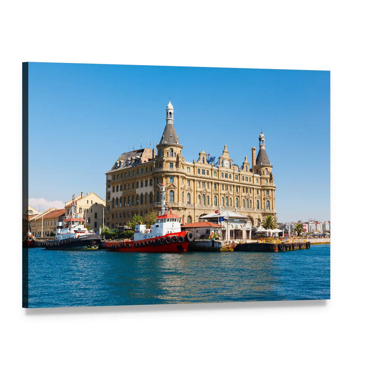 Haydarpasa Train Station Canvas Wall Art, single panel gallery wrapped canvas, angled product view