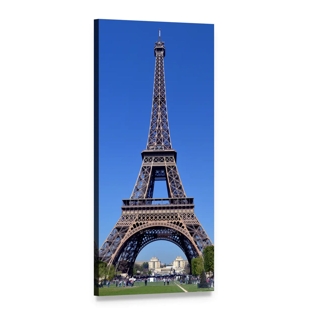 Eiffel Tower in Paris Vertical Canvas Wall Art, 1 panel 1 Vertical layout gallery wrapped canvas set, angled product view