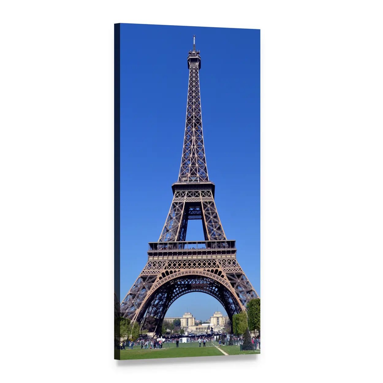 Eiffel Tower in Paris Vertical Canvas Wall Art, 1 panel 1 Vertical layout gallery wrapped canvas set, angled product view